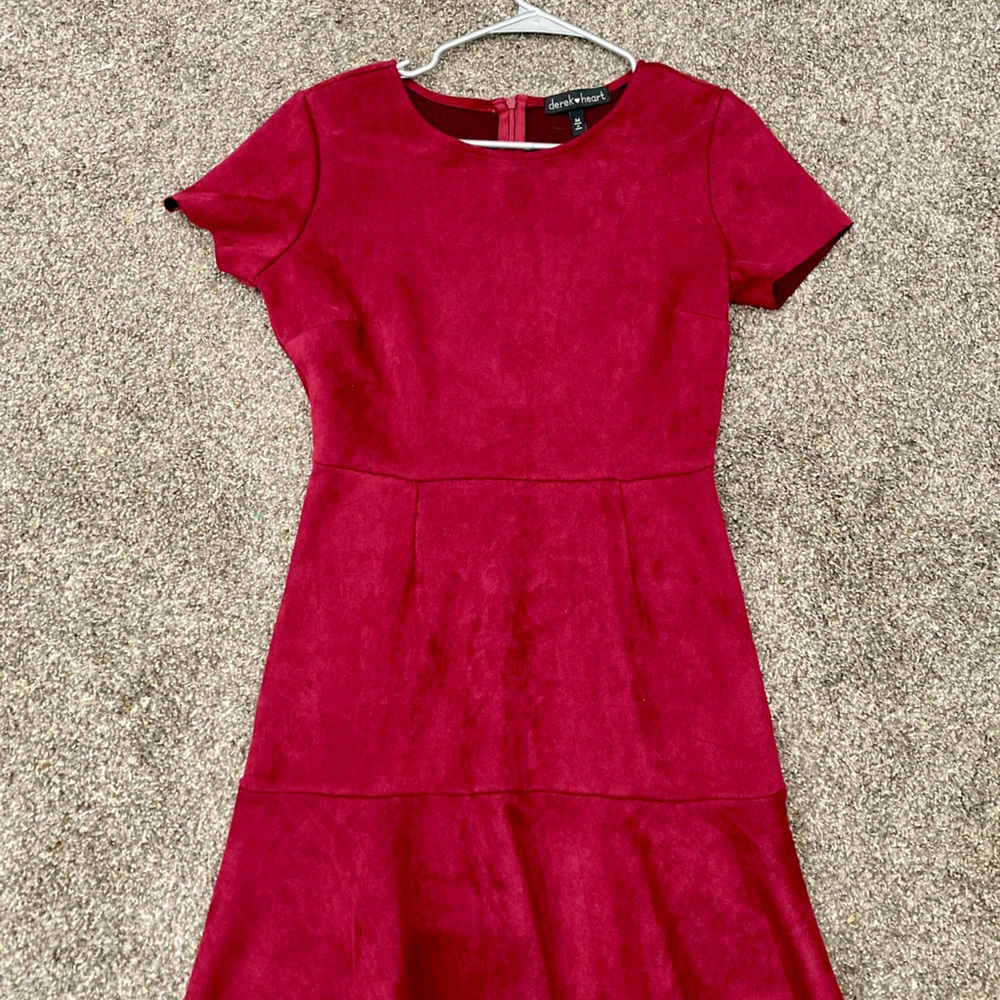 Derek Heart Vibrant Red Midi Dress